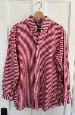 Vintage Chaps Ralph Lauren Striped Button Down Shirt | 90's Style Large